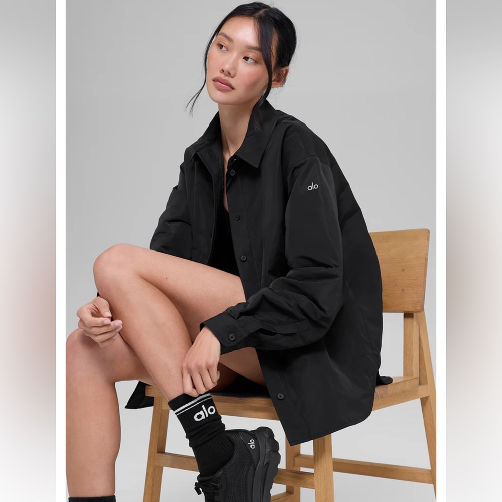 ALO Socialite Shacket in Black Lightweight Jacket NWT XS - Picture 2 of 16